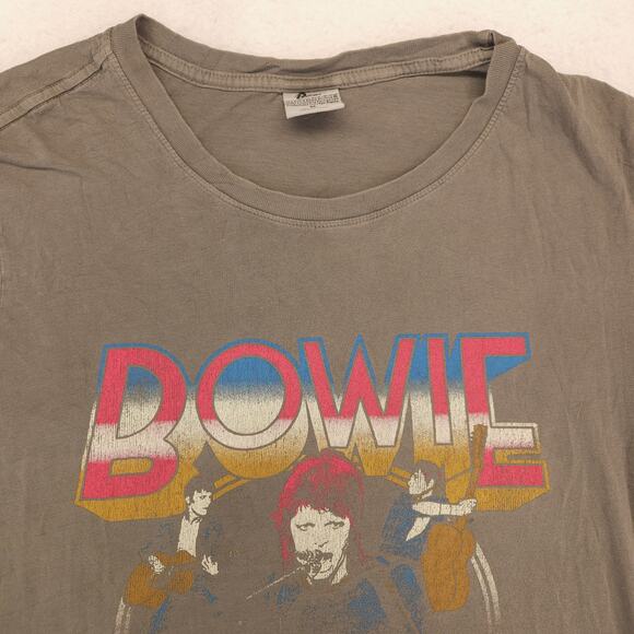 David Bowie Band Short Sleeve Graphic Shirt Womens Size Extra Large XL Gray - Picture 1 of 9